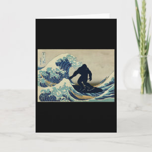 Bigfoot Surfing Great Wave Off Kanagawa Card
