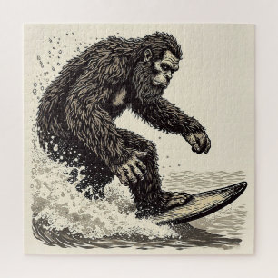 Bigfoot Surfing Jigsaw Puzzle
