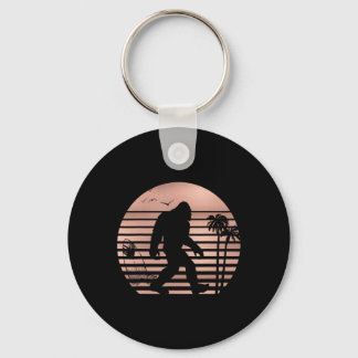 Bigfoot Surfing Shirt Funny Summer Apparel Tee Ros Key Ring