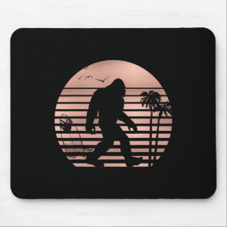 Bigfoot Surfing Shirt Funny Summer Apparel Tee Ros Mouse Pad