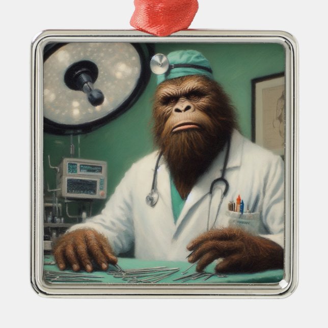 Bigfoot Surgeon Metal Ornament (Front)