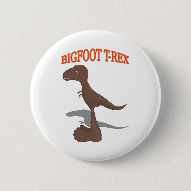 Bigfoot T-Rex Drawing 6 Cm Round Badge (Front)