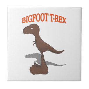 Bigfoot T-Rex Drawing Ceramic Tile