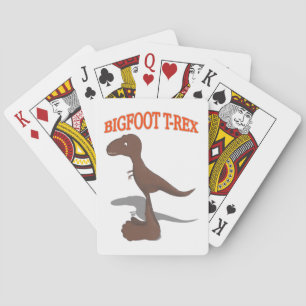 Bigfoot T-Rex Drawing Playing Cards