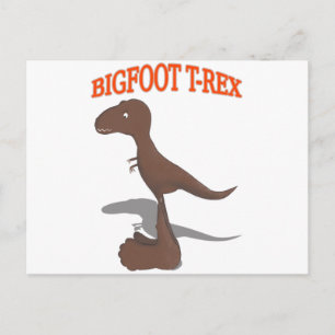 Bigfoot T-Rex Drawing Postcard