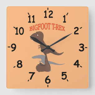 Bigfoot T-Rex Square Wall Clock