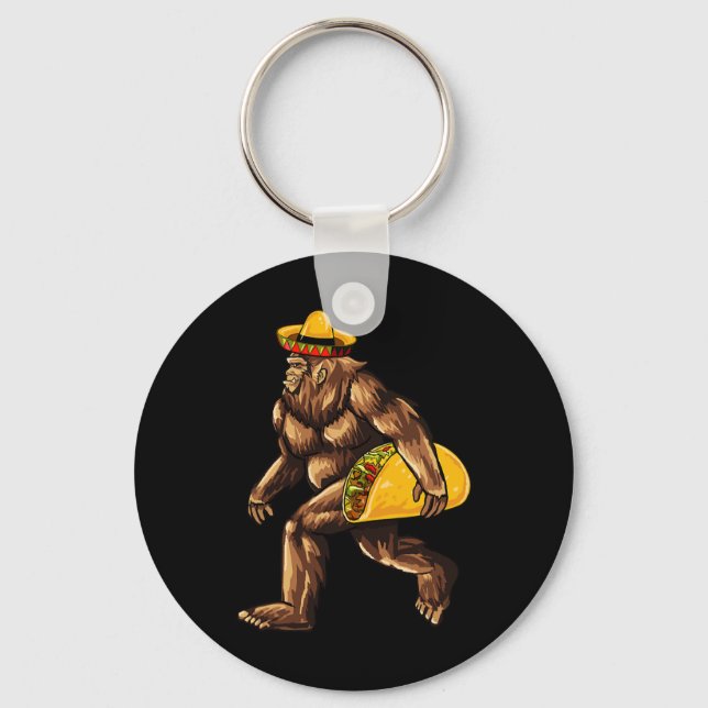 Bigfoot Taco Cinco De Mayo  Key Ring (Front)