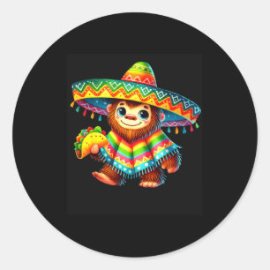 Bigfoot Taco Cinco De Mayo Sasquatch Mexican Kids Classic Round Sticker