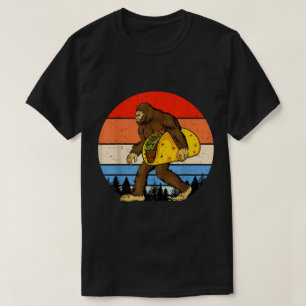 Bigfoot Taco Retro Funny Design T-Shirt