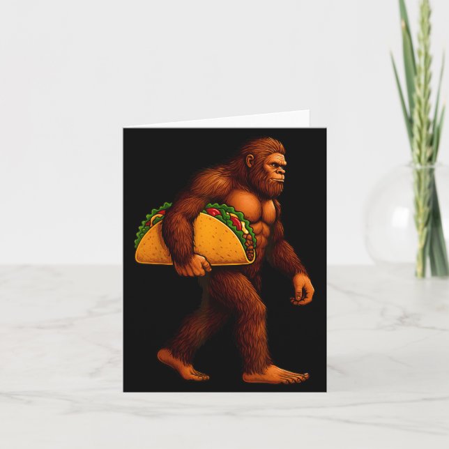 Bigfoot Taco Sasquatch Walking Taco Funny Shirt Me Card (Front)