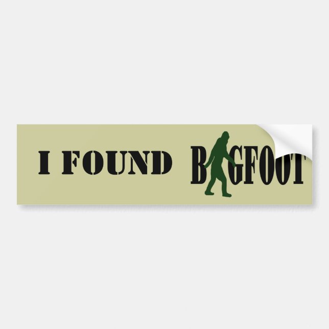 Bigfoot text & green squatch graphic bumper sticker (Front)