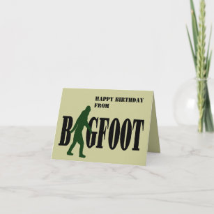 Bigfoot text & green squatch graphic card
