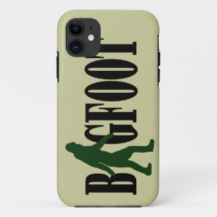 Bigfoot text & green squatch graphic iPhone 11 case