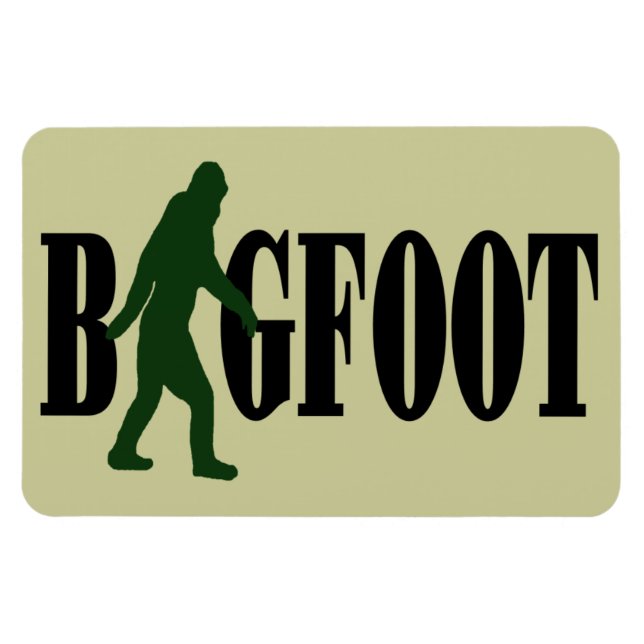 Bigfoot text & green squatch graphic magnet (Horizontal)