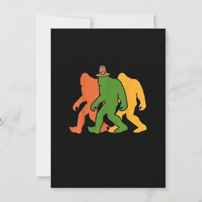 Bigfoot Thanksgiving Day Cool Sasquatch Fall Autum Invitation (Front)
