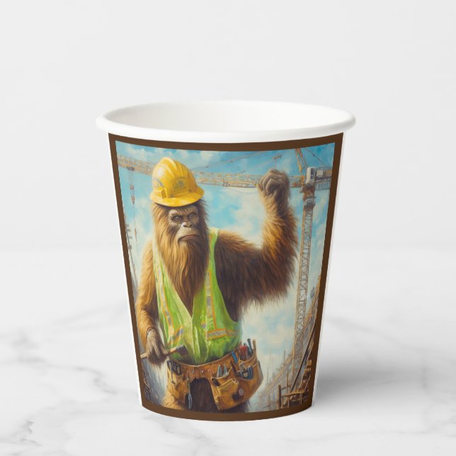 Bigfoot the Construction Worker Paper Cups (Front)