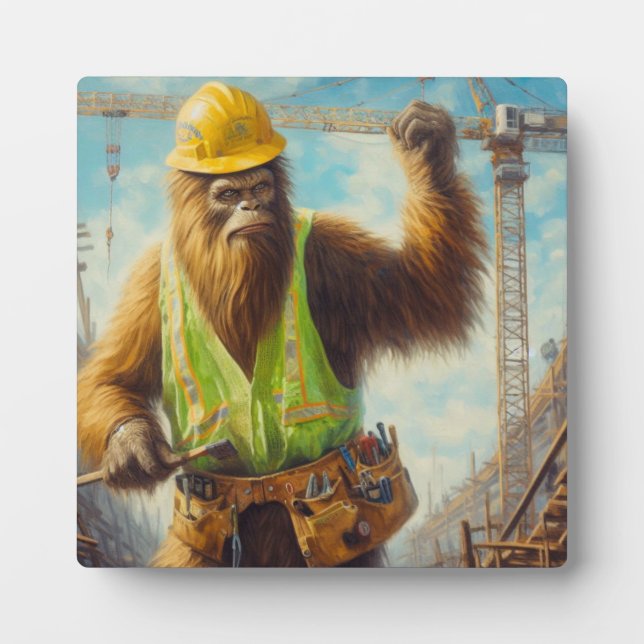 Bigfoot the Construction Worker Plaque (Front)
