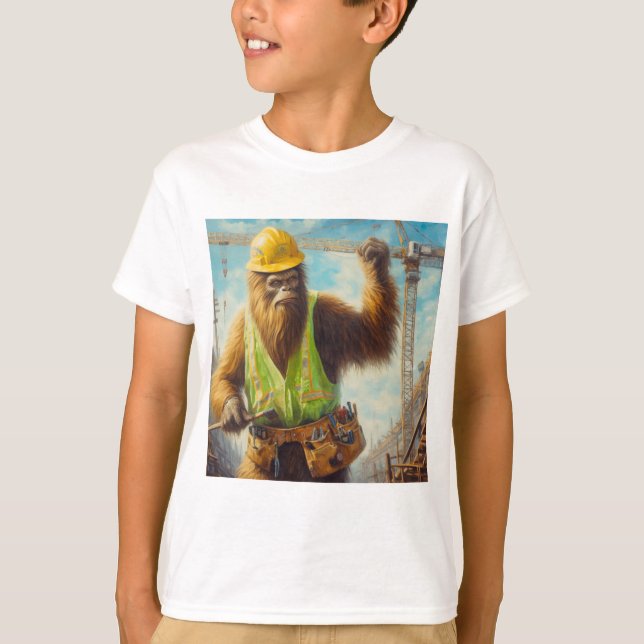 Bigfoot the Construction Worker T-Shirt (Front)