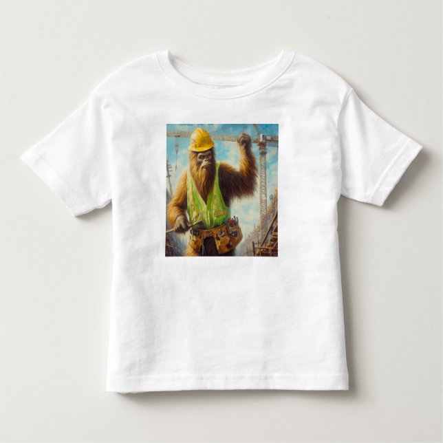 Bigfoot the Construction Worker Toddler T-Shirt (Front)