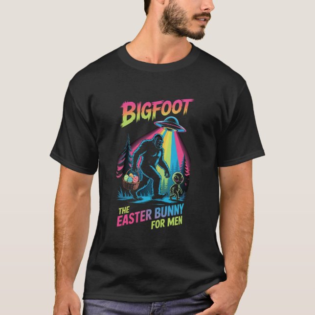 Bigfoot The Easter Bunny Men's Tee Sasquatch  (Front)