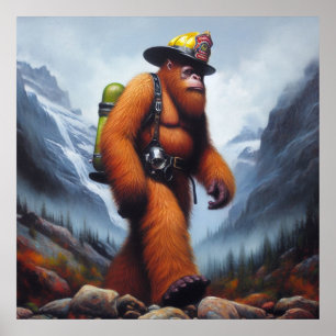 Bigfoot the Hot Shot Fireman Poster