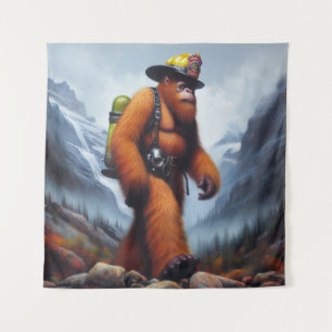 Bigfoot the Hot Shot Fireman Tapestry