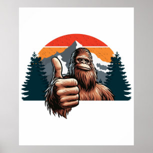 Bigfoot Thumbs Up Poster