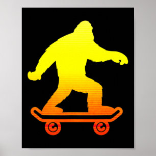 Bigfoot Tie Dye Hippie Skateboarders Sasquatch Ska Poster