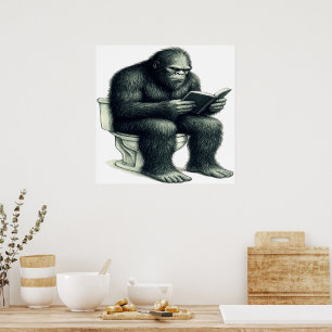 Bigfoot Toilet Poster