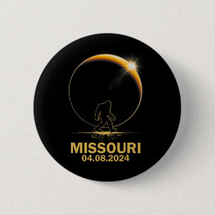 Bigfoot Total Solar Eclipse 4.08.2024 Missouri  6 Cm Round Badge