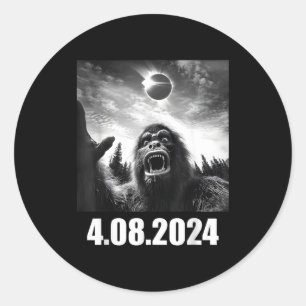 Bigfoot Total Solar Eclipse Totality Classic Round Sticker