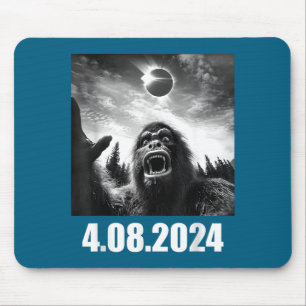 Bigfoot Total Solar Eclipse Totality Illustration Mouse Pad