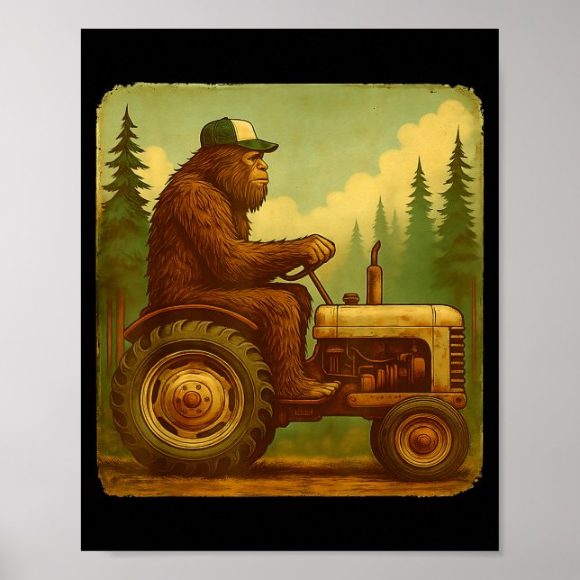 Bigfoot Tractor Farmer Design For Men Farming Farm Poster (Front)