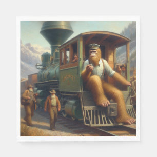 Bigfoot Train Engineer Napkin