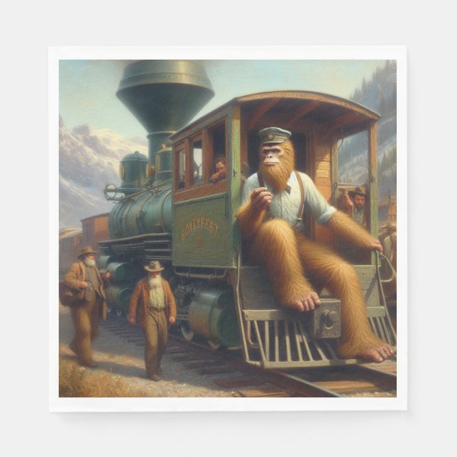Bigfoot Train Engineer Napkin (Front)