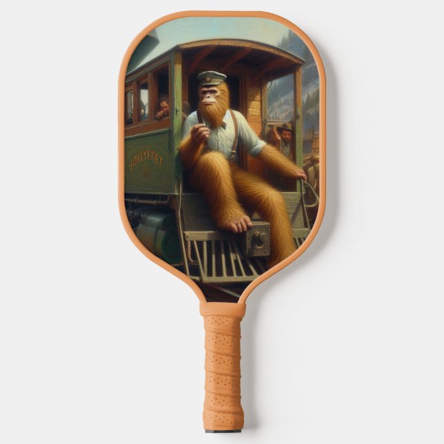 Bigfoot Train Engineer Pickleball Paddle (Front)