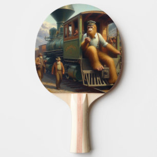 Bigfoot Train Engineer Ping Pong Paddle