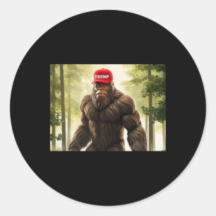 Bigfoot Trump Hat Sasquatch Funny Republican Classic Round Sticker