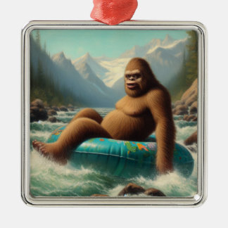 Bigfoot Tubing Metal Ornament
