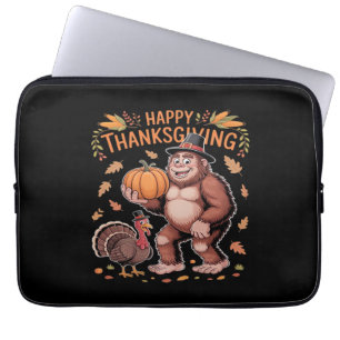 Bigfoot Turkey Pumpkin Thanksgiving Day Classic T- Laptop Sleeve