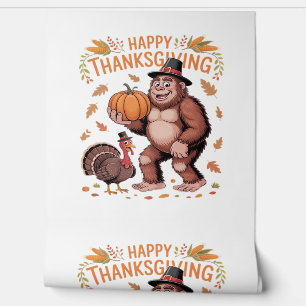 Bigfoot Turkey Pumpkin Thanksgiving Day Classic T- Wallpaper