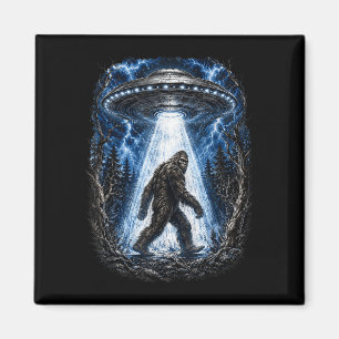 Bigfoot ufo alien abduction funny sasquatch magnet