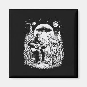 Bigfoot Ufo Alien Around Campfire Nature Hiking Sa Magnet