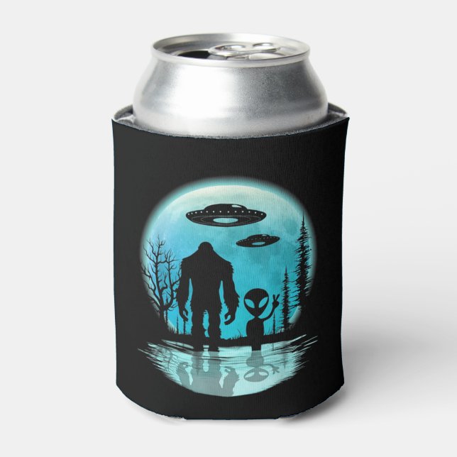 Bigfoot UFO Alien Can Cooler (Can Front)