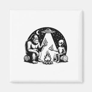 Bigfoot Ufo Alien Pizza Campfire Hiking Camper Cam Magnet