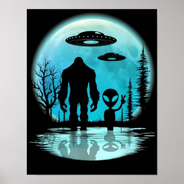 Bigfoot UFO Alien Poster (Front)