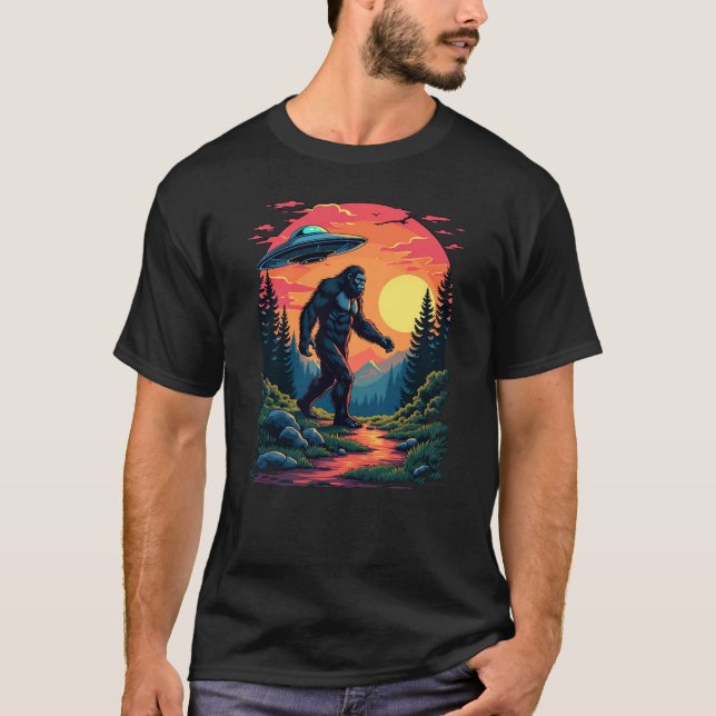 Bigfoot UFO Encounter Tee – Wilderness Graphic Tee (Front)