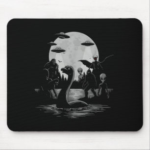 Bigfoot Ufo Loch Ness Monster Mothman And Aliens!  Mouse Pad
