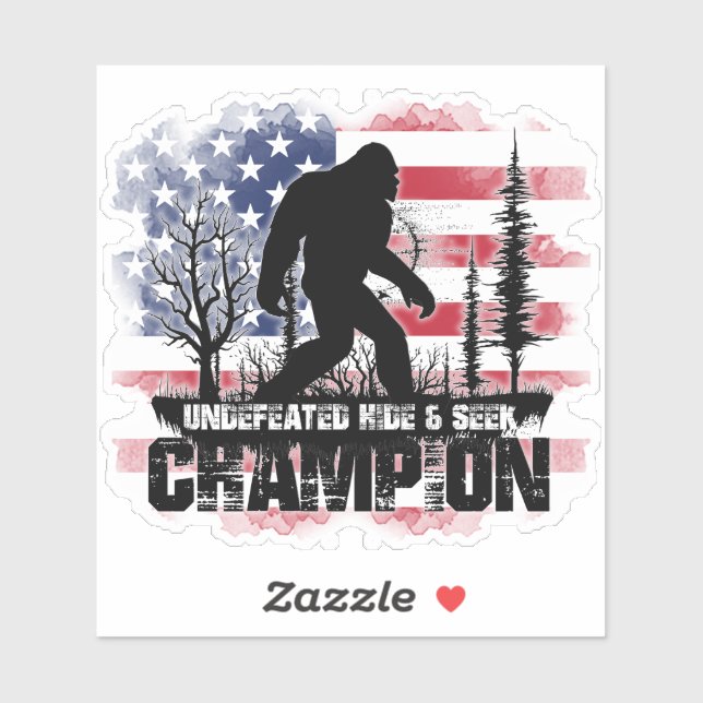 Bigfoot Undefeated Hide & Seek Champ American Flag (Sheet)