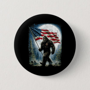 Bigfoot USA American Flag 4th of July Sasquatch 6 Cm Round Badge